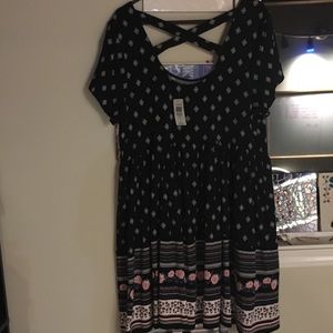 Torrid black dress with print